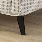 Soft Weave Fabric Armchair – Stripe Multi, Swooping Arms & Wood Legs, Single Seat
