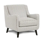 Soft Weave Fabric Armchair – Stripe Multi, Swooping Arms & Wood Legs, Single Seat