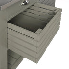 Rolling Kitchen Cart with Stainless Steel Top – Grey, 2 Drawers & Pull-Out Baskets