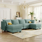 Convertible Sofa Bed with Reversible Chaise for Living Room