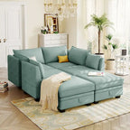 Convertible Sofa Bed with Reversible Chaise for Living Room