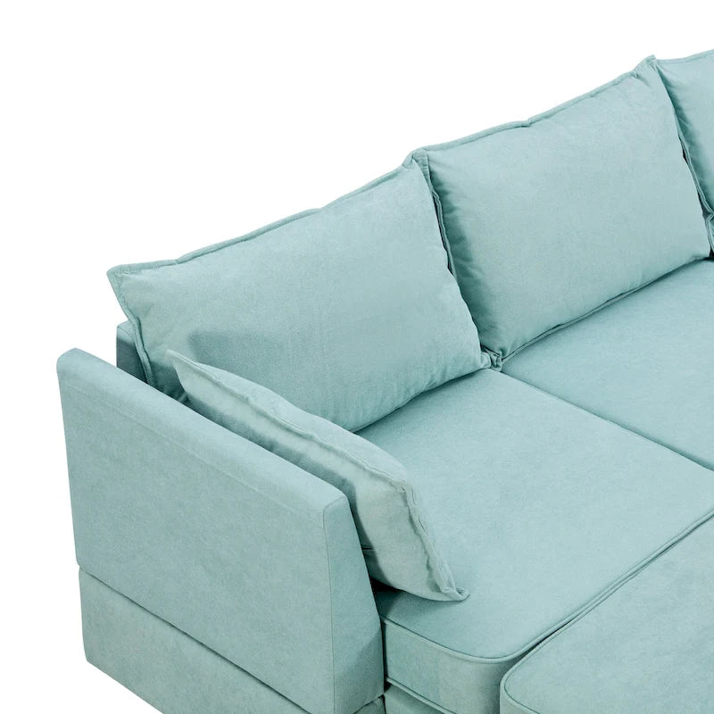 Convertible Sofa Bed with Reversible Chaise for Living Room
