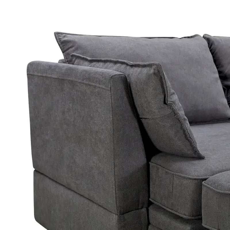 Convertible Sofa Bed with Reversible Chaise for Living Room