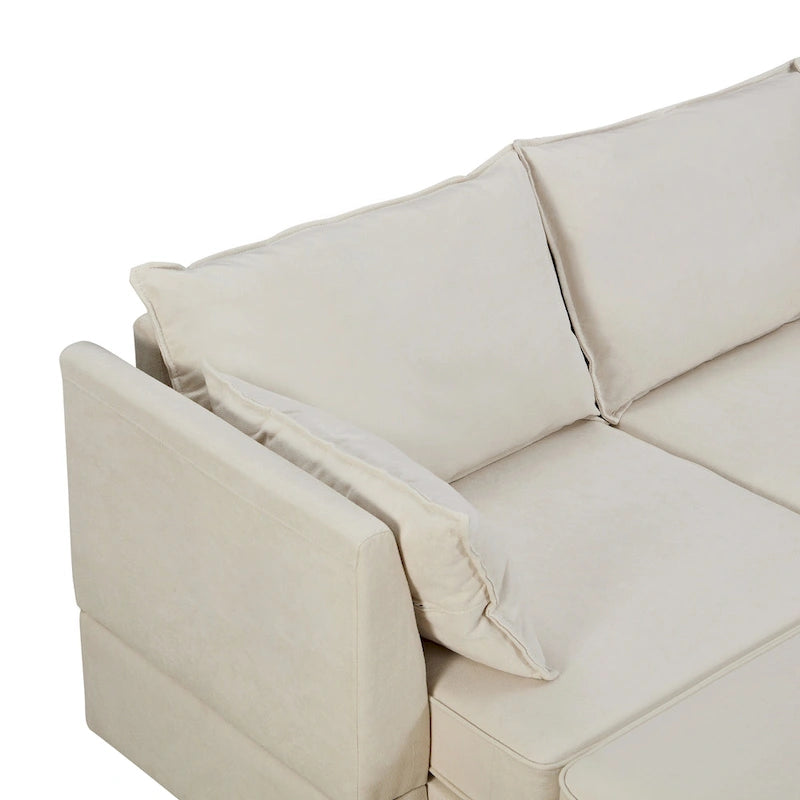 Convertible Sofa Bed with Reversible Chaise for Living Room