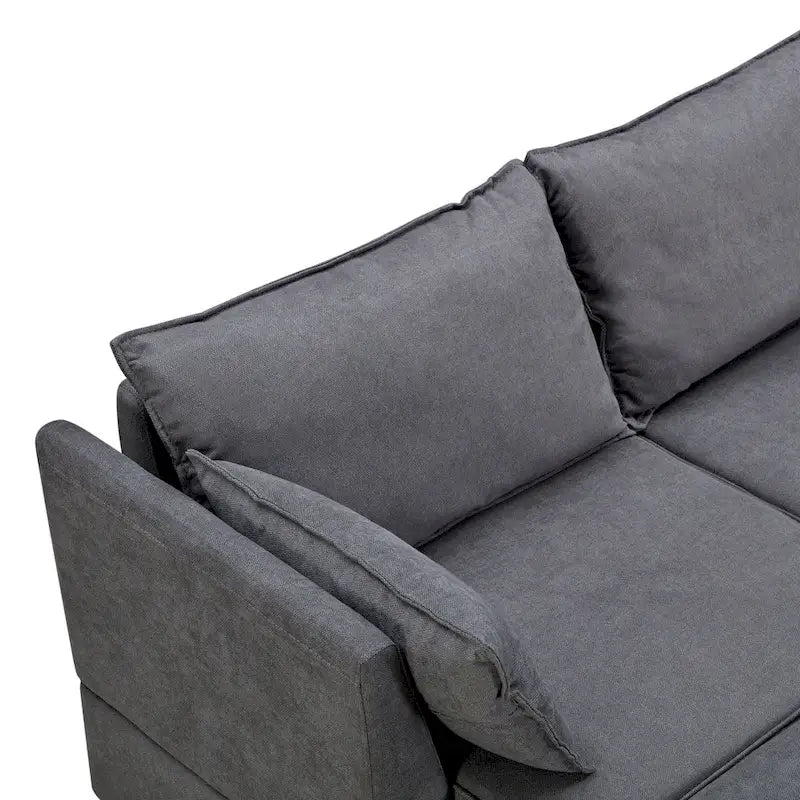 Convertible Sofa Bed with Reversible Chaise for Living Room