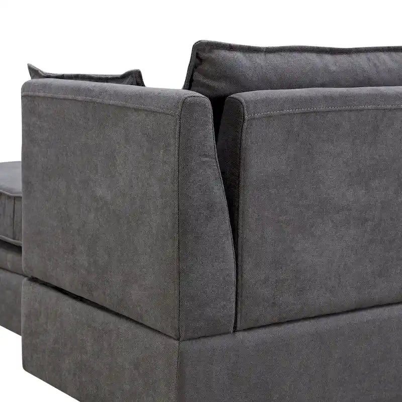 Convertible Sofa Bed with Reversible Chaise for Living Room