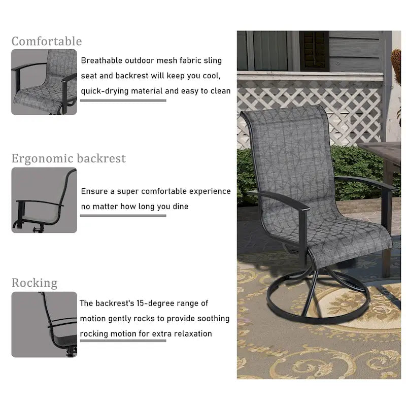 Teslin Iron Frame Swivel Dining Chair (Set of 2)