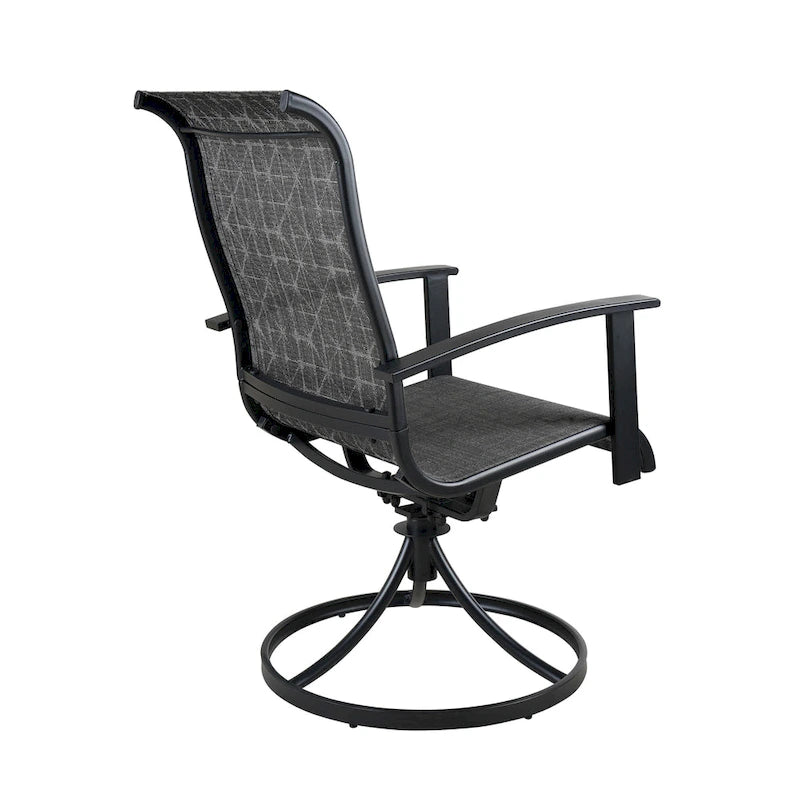 Teslin Iron Frame Swivel Dining Chair (Set of 2)