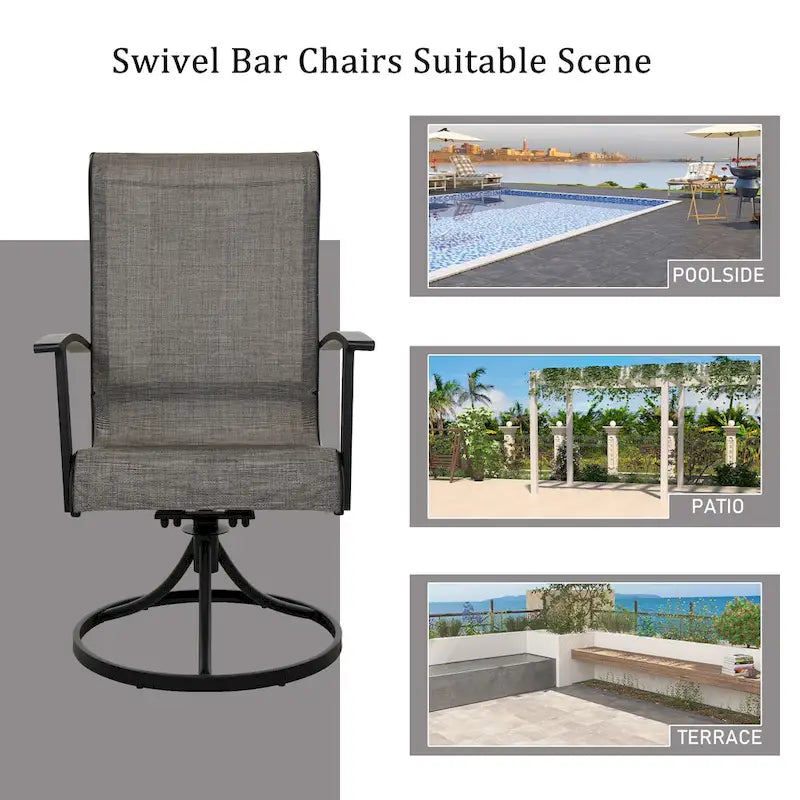 Teslin Iron Frame Swivel Dining Chair (Set of 2)