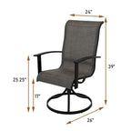 Teslin Iron Frame Swivel Dining Chair (Set of 2)