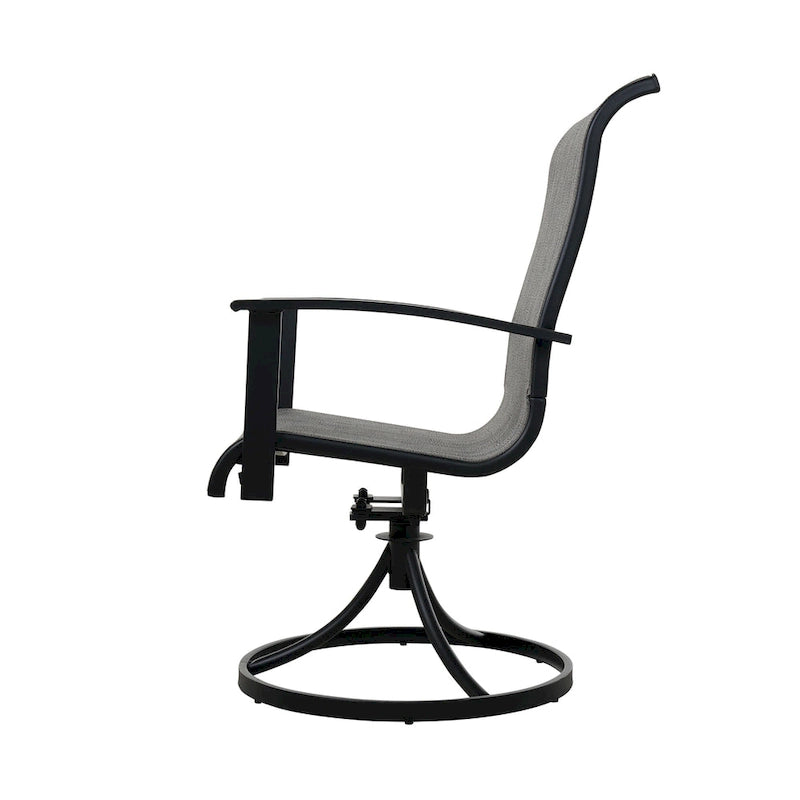 Teslin Iron Frame Swivel Dining Chair (Set of 2)