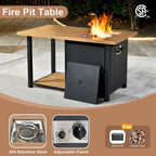 HOOOWOOO 8-piece Patio Wicker Rattan Conversation Set with Multifunctional Fire Pit Table