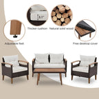 4-Piece Garden Furniture,Patio Seating Set,PE Rattan Outdoor Sofa Set