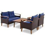 4-Piece Garden Furniture,Patio Seating Set,PE Rattan Outdoor Sofa Set