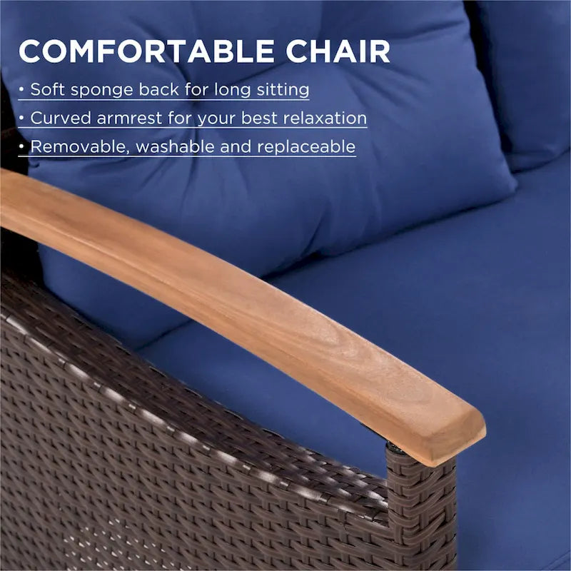 4-Piece Garden Furniture,Patio Seating Set,PE Rattan Outdoor Sofa Set