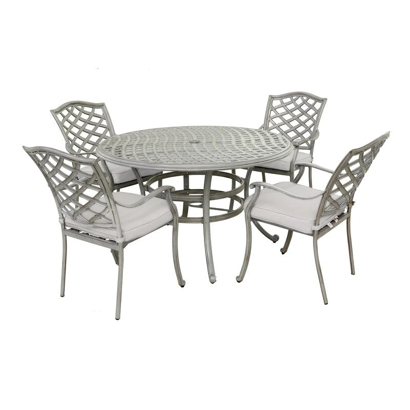 Arcadia 5-piece Outdoor Aluminum Dining Set with Cushions