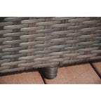 3-Pieces Outdoor Aluminum Adjustable Wicker Chaise Lounge Set