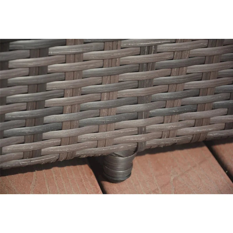 3-Pieces Outdoor Aluminum Adjustable Wicker Chaise Lounge Set