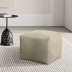 Glam 24 Inch Velvet Upholstered Pouf