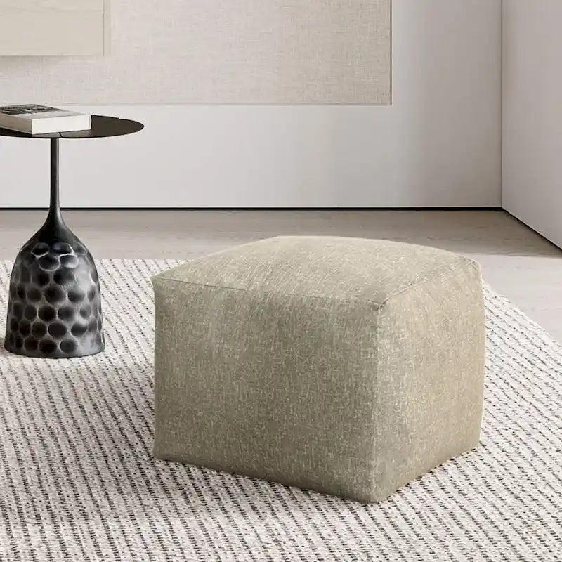 Glam 24 Inch Velvet Upholstered Pouf