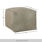 Square Velvet Pouf, Contemporary Style – Light Pink / Dove / Sapphire Blue / Teal Green / Truffle Brown / Indigo Dye