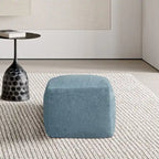 Square Velvet Pouf, Contemporary Style – Light Pink / Dove / Sapphire Blue / Teal Green / Truffle Brown / Indigo Dye