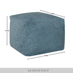 Square Velvet Pouf, Contemporary Style – Light Pink / Dove / Sapphire Blue / Teal Green / Truffle Brown / Indigo Dye