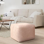 Square Velvet Pouf, Contemporary Style – Light Pink / Dove / Sapphire Blue / Teal Green / Truffle Brown / Indigo Dye
