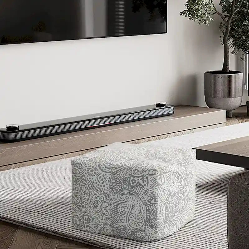 Square Velvet Pouf, Contemporary Style – Light Pink / Dove / Sapphire Blue / Teal Green / Truffle Brown / Indigo Dye