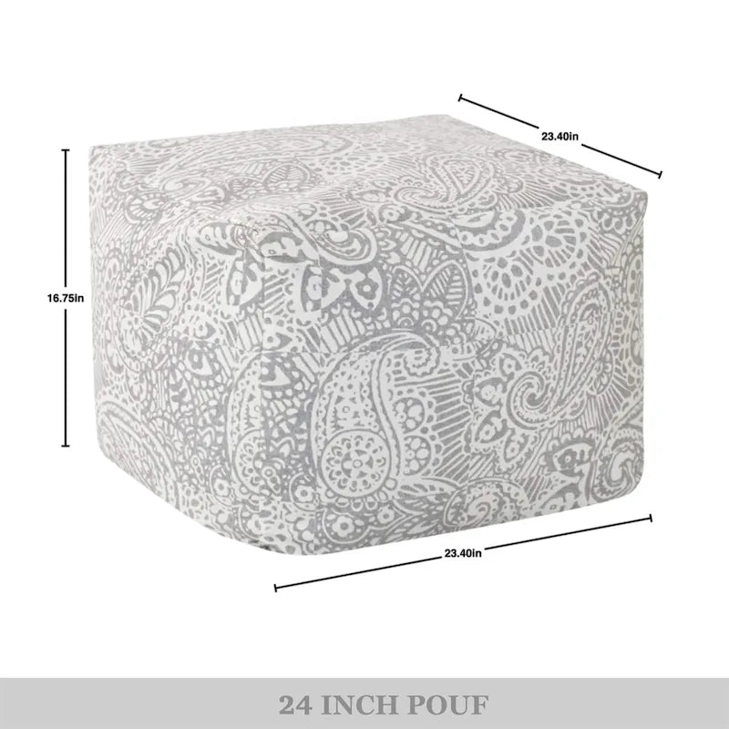 Square Velvet Pouf, Contemporary Style – Light Pink / Dove / Sapphire Blue / Teal Green / Truffle Brown / Indigo Dye