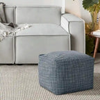 Square Velvet Pouf, Contemporary Style – Light Pink / Dove / Sapphire Blue / Teal Green / Truffle Brown / Indigo Dye