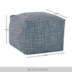 Square Velvet Pouf, Contemporary Style – Light Pink / Dove / Sapphire Blue / Teal Green / Truffle Brown / Indigo Dye