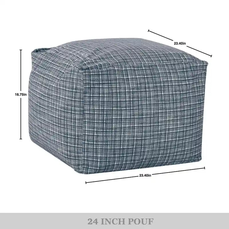 Square Velvet Pouf, Contemporary Style – Light Pink / Dove / Sapphire Blue / Teal Green / Truffle Brown / Indigo Dye