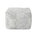 Square Velvet Pouf, Contemporary Style – Light Pink / Dove / Sapphire Blue / Teal Green / Truffle Brown / Indigo Dye