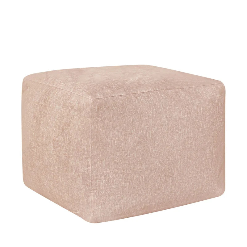 Square Velvet Pouf, Contemporary Style – Light Pink / Dove / Sapphire Blue / Teal Green / Truffle Brown / Indigo Dye