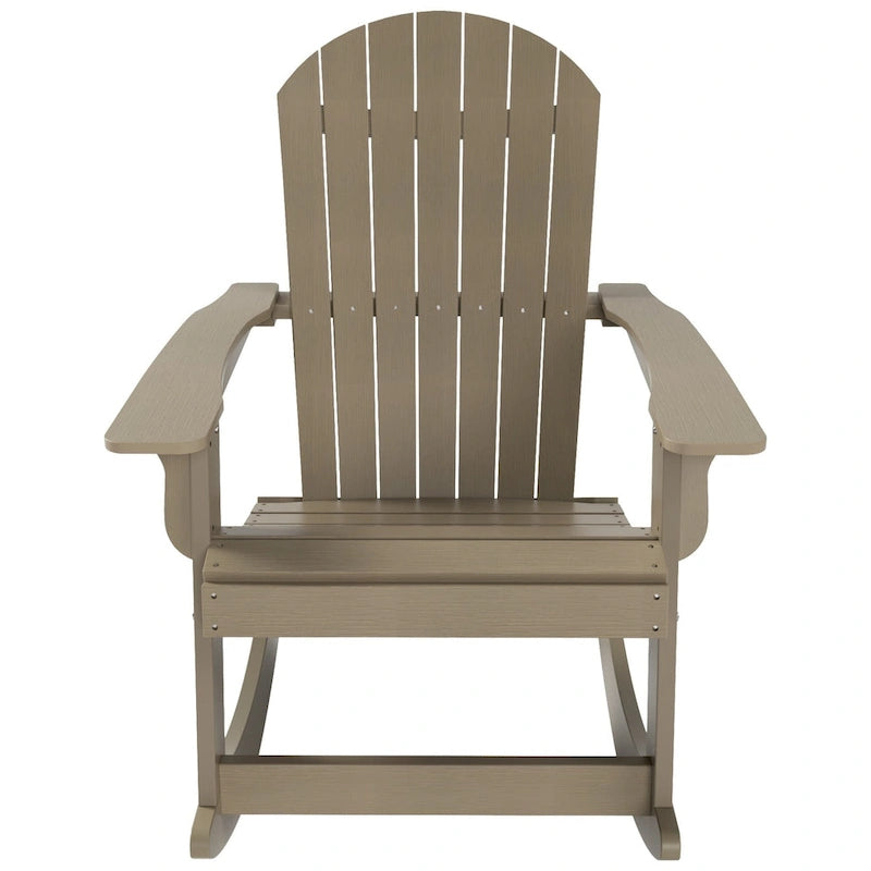 Polytrends Vineyard HIPS Outdoor Eco-Friendly All Weather Seashell Rocking Adirondack Chair