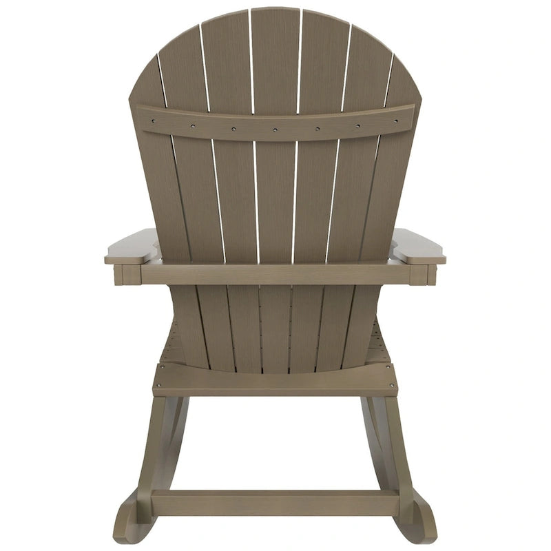 Polytrends Vineyard HIPS Outdoor Eco-Friendly All Weather Seashell Rocking Adirondack Chair