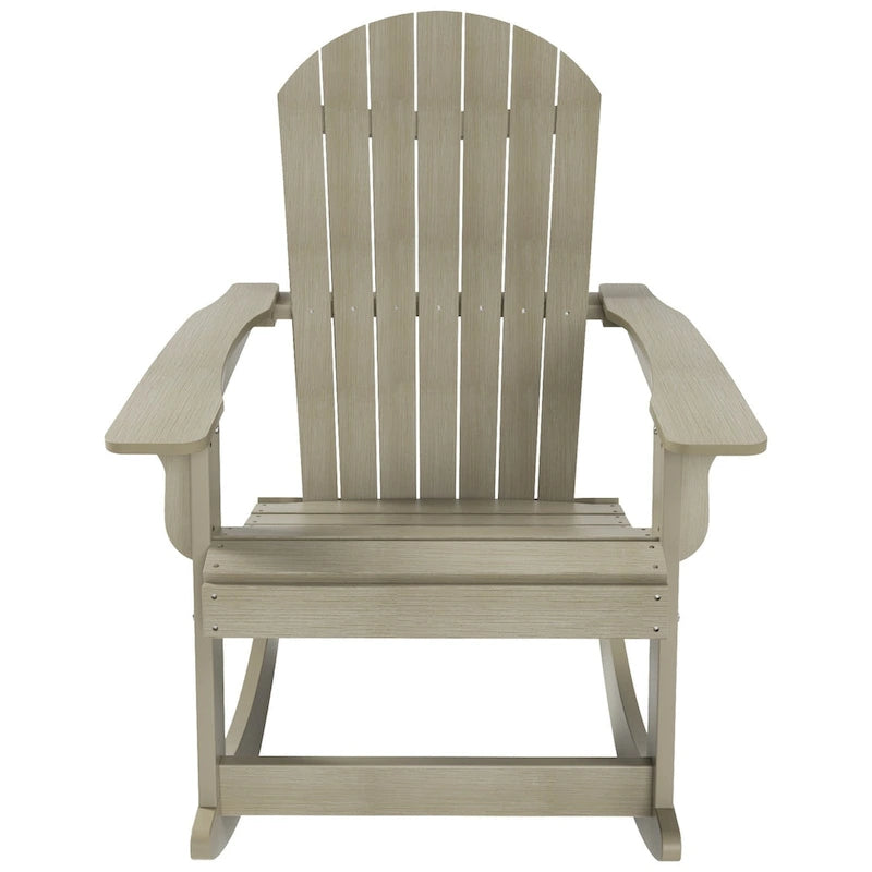 Polytrends Vineyard HIPS Outdoor Eco-Friendly All Weather Seashell Rocking Adirondack Chair