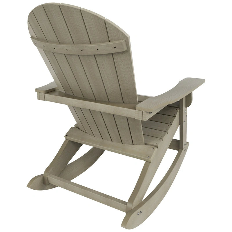 Polytrends Vineyard HIPS Outdoor Eco-Friendly All Weather Seashell Rocking Adirondack Chair