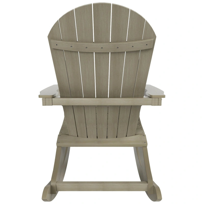 Polytrends Vineyard HIPS Outdoor Eco-Friendly All Weather Seashell Rocking Adirondack Chair