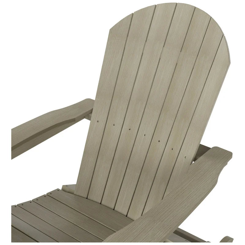 Polytrends Vineyard HIPS Outdoor Eco-Friendly All Weather Seashell Rocking Adirondack Chair