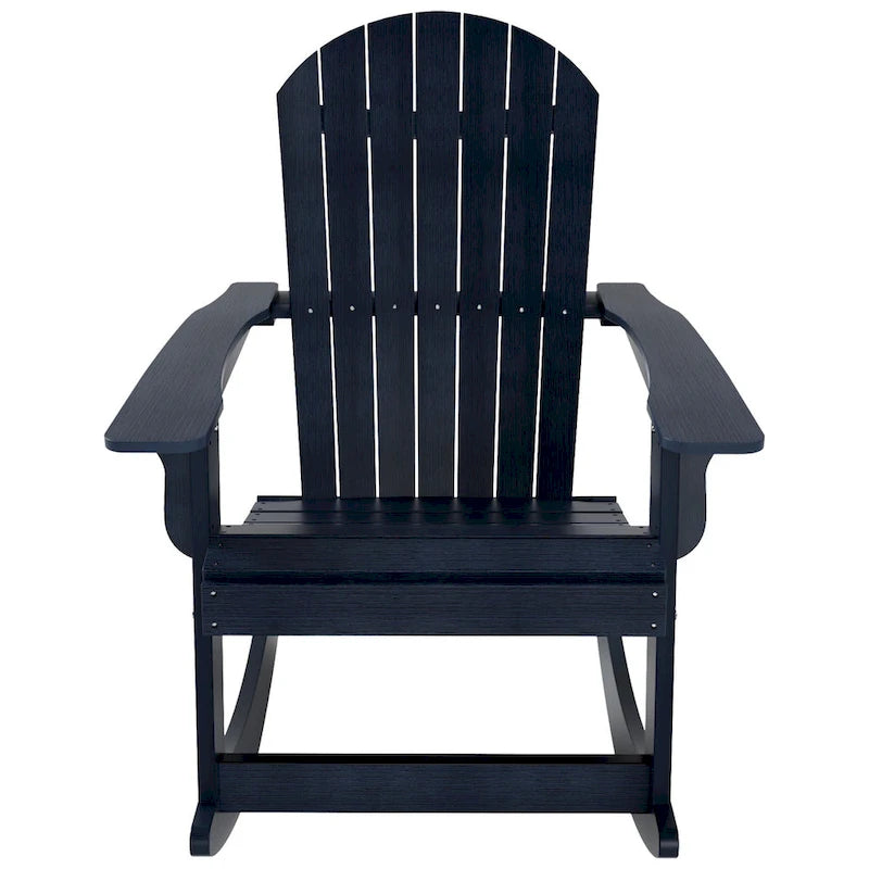 Polytrends Vineyard HIPS Outdoor Eco-Friendly All Weather Seashell Rocking Adirondack Chair