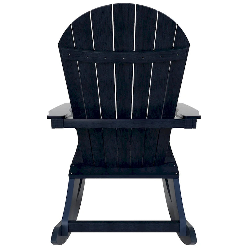 Polytrends Vineyard HIPS Outdoor Eco-Friendly All Weather Seashell Rocking Adirondack Chair