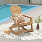 Polytrends Vineyard HIPS Outdoor Eco-Friendly All Weather Seashell Rocking Adirondack Chair