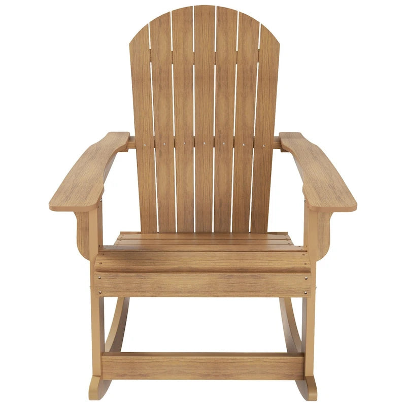 Polytrends Vineyard HIPS Outdoor Eco-Friendly All Weather Seashell Rocking Adirondack Chair