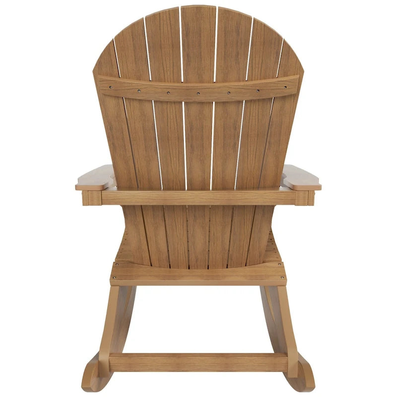 Polytrends Vineyard HIPS Outdoor Eco-Friendly All Weather Seashell Rocking Adirondack Chair