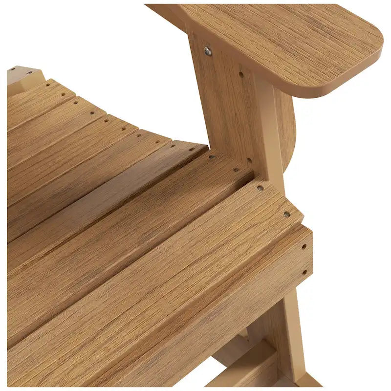 Polytrends Vineyard HIPS Outdoor Eco-Friendly All Weather Seashell Rocking Adirondack Chair