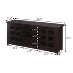 TV Stand with Glass Cabinets, Shelves & Drawer – Espresso / Black / White / Weathered Grey / Driftwood / Ivory / Barnwood, Transitional Style