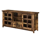 TV Stand with Glass Cabinets, Shelves & Drawer – Espresso / Black / White / Weathered Grey / Driftwood / Ivory / Barnwood, Transitional Style