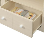 TV Stand with Glass Cabinets, Shelves & Drawer – Espresso / Black / White / Weathered Grey / Driftwood / Ivory / Barnwood, Transitional Style